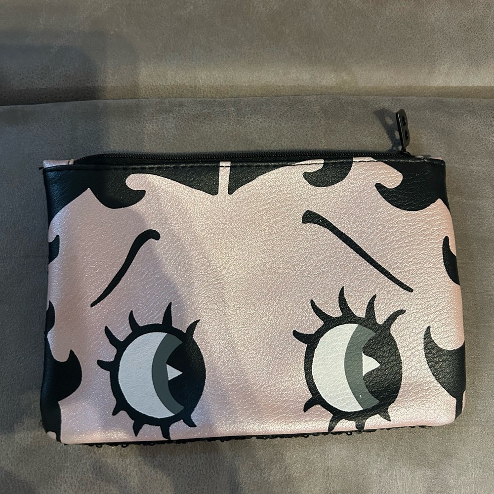 Betty Boop Black and Pink Eye Design Cosmetic Bag